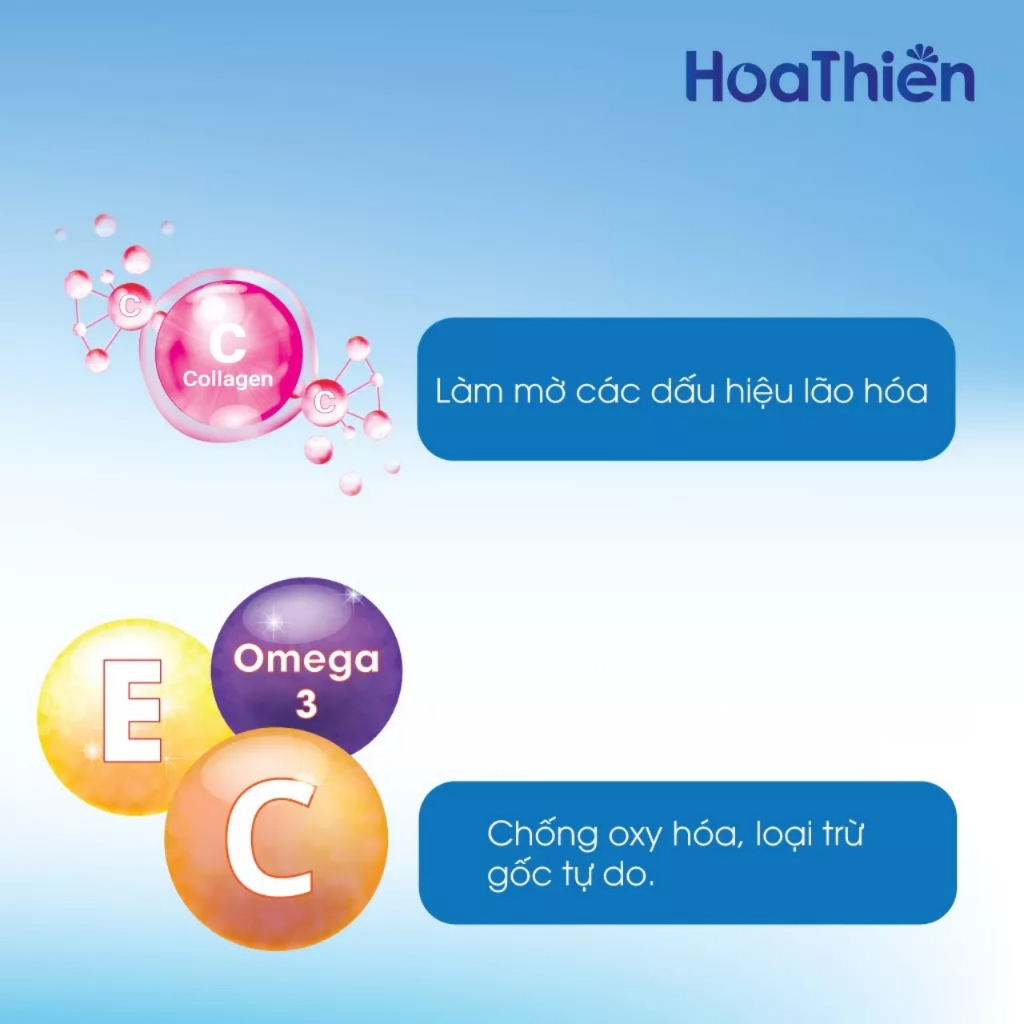 Viên uống trắng da Hoa Thiên, tăng cường đàn hồi, trẻ hóa làn da hộp 30 viên