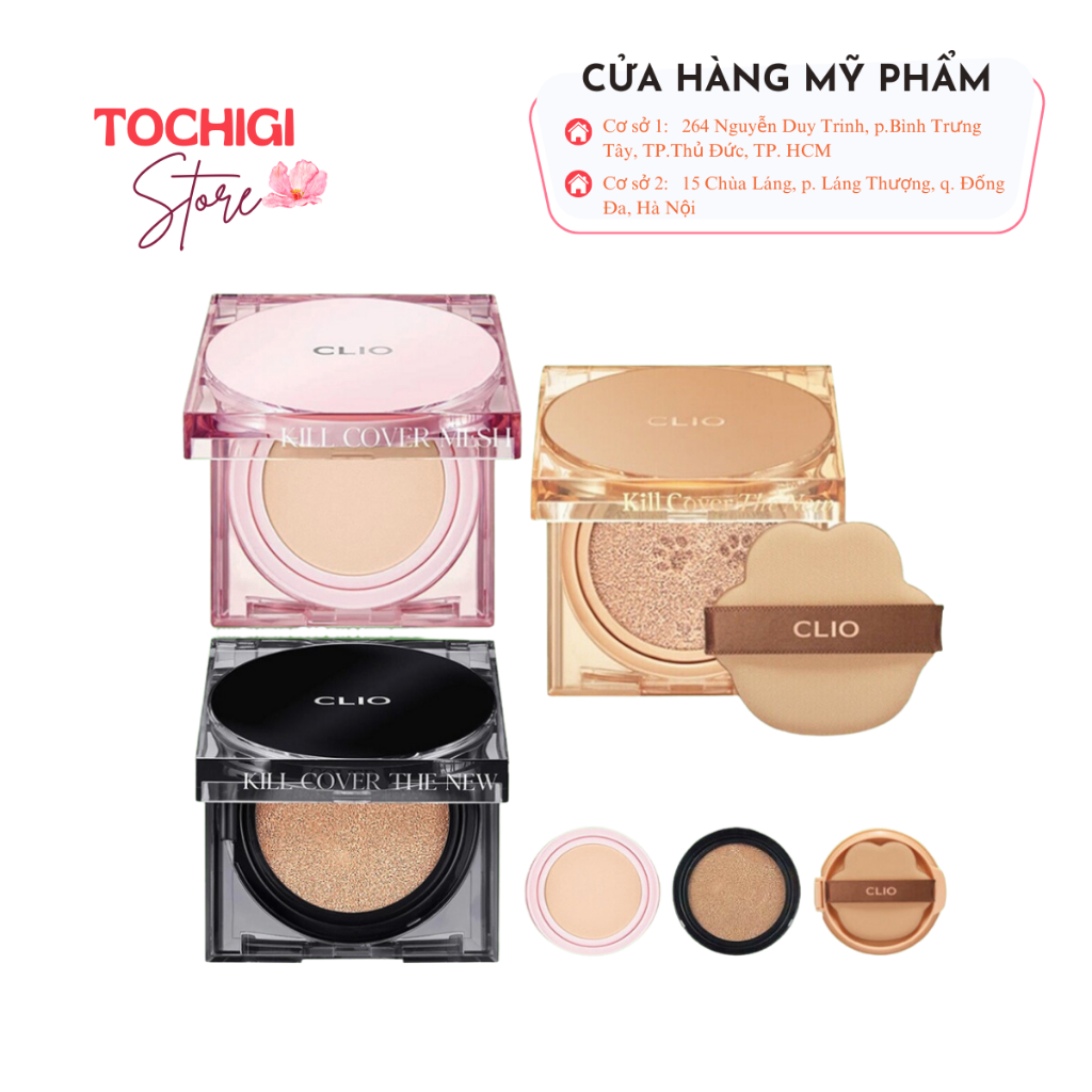 Cushion Phấn Nước Clio Hồng Kill Cover Mesh Glow SPF50+ PA++++ 15gx2