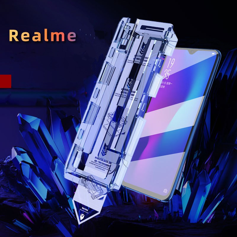 Kính cường lực kèm khung dán kính sẵn cho realme q3 pro realme q5 pro
