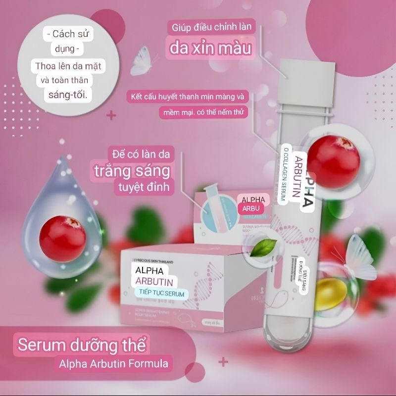 Serum Ống Kích Trắng Body Alpha Arbutin Thái Lan