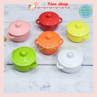 Bát ăn dặm gốm sứ có nắp,chén sứ ăn dặm có nắp NPP Baby Tôm