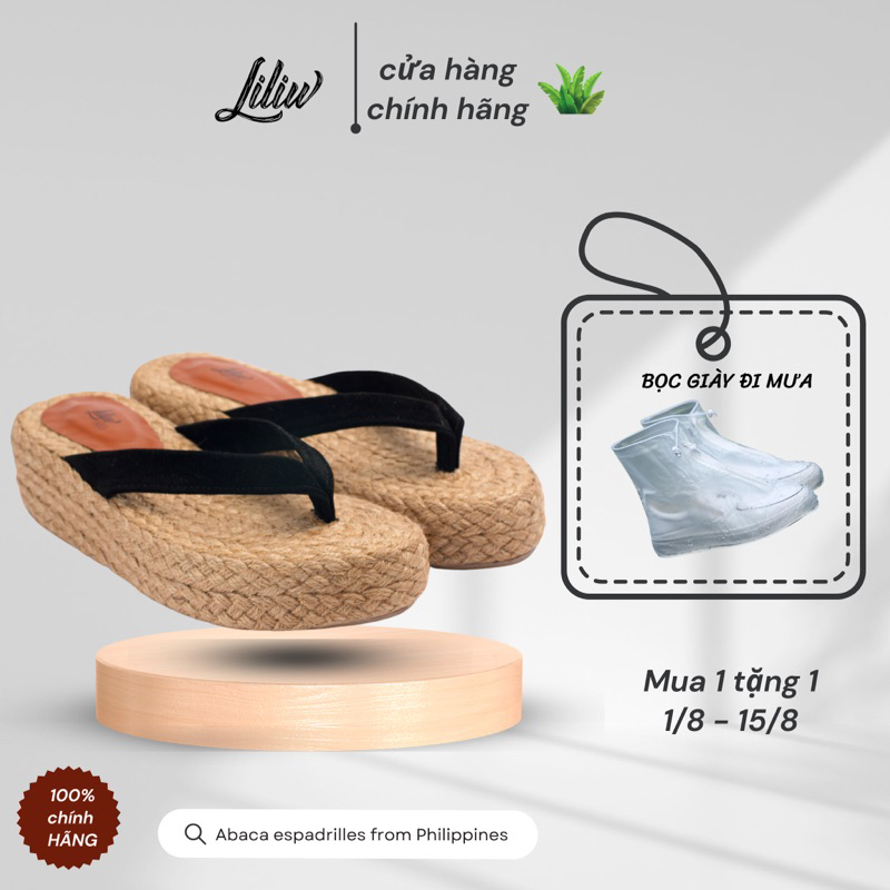 Dép Cói Liliw Dạng Quai Kẹp cao 6cm Dễ Phối Đồ Êm Nhẹ Tiện Lợi - Cô Ba