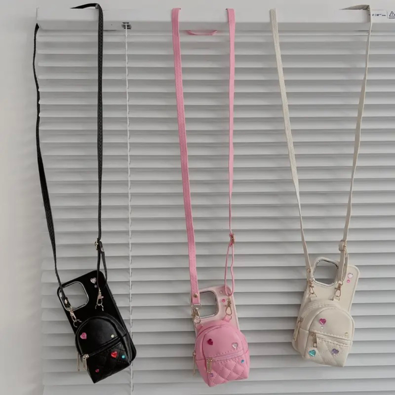 Ốp Lưng Ip Màu Basic có túi balo đeo chéo dành cho ip 11pm 12pm 13pm 14pm - TENCASESHOP