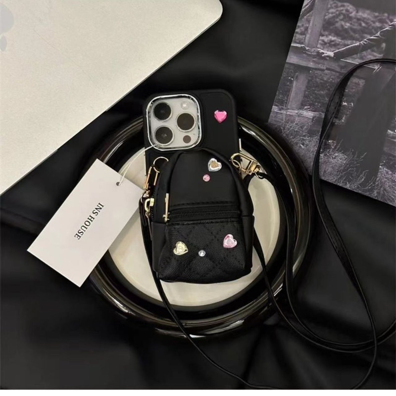 Ốp Lưng Ip Màu Basic có túi balo đeo chéo dành cho ip 11pm 12pm 13pm 14pm - TENCASESHOP