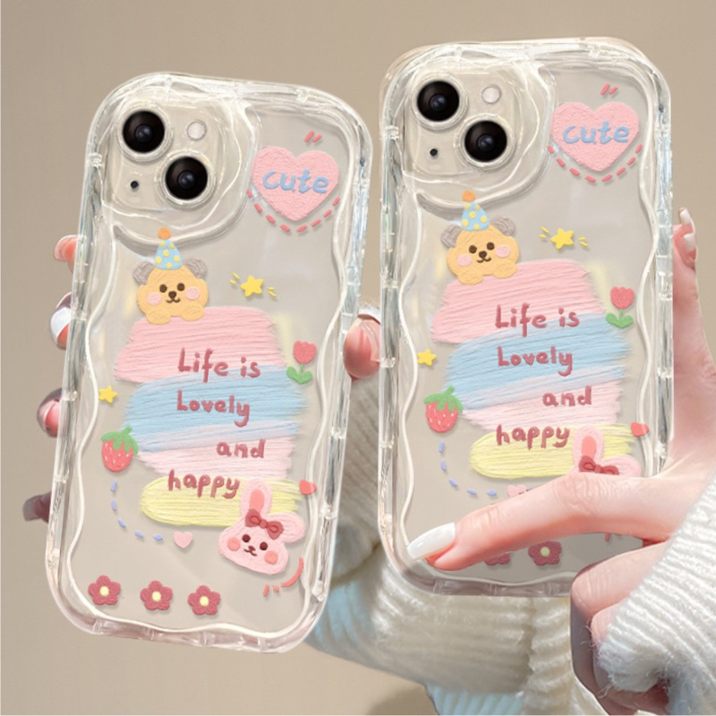 Ốp Lưng Viền Hoa Nổi Chống Sốc - Life is Lovely - VSN026
