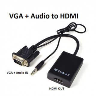 Cáp chuyển đổi tín hiệu từ vga sang hdmi có âm thanh + cáp micro usb cấp nguồn