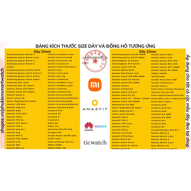 DÂY ĐEO ĐỒNG HỒ THÔNG MINH_Dây silicone đục lỗ đồng hồ thông minh 20mm 22mm
