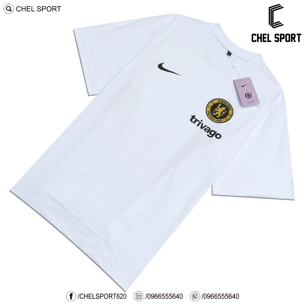 Áo thun logo thêu Chelsea 2023/24 100% cotton cao cấp
