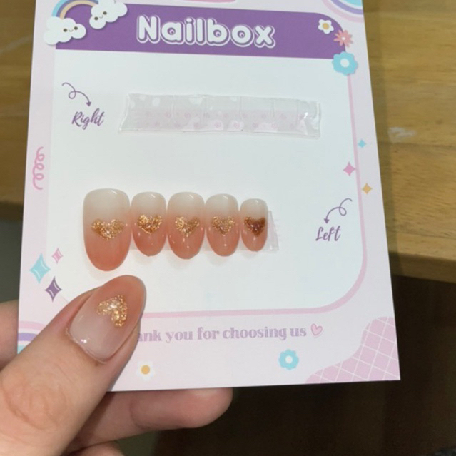Nailbox Ombre hồng mắt mèo trái tim
