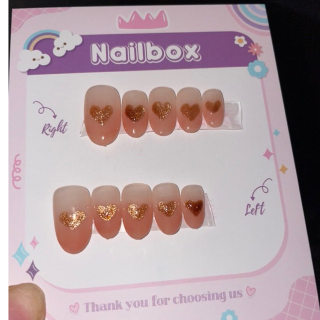 Nailbox Ombre hồng mắt mèo trái tim