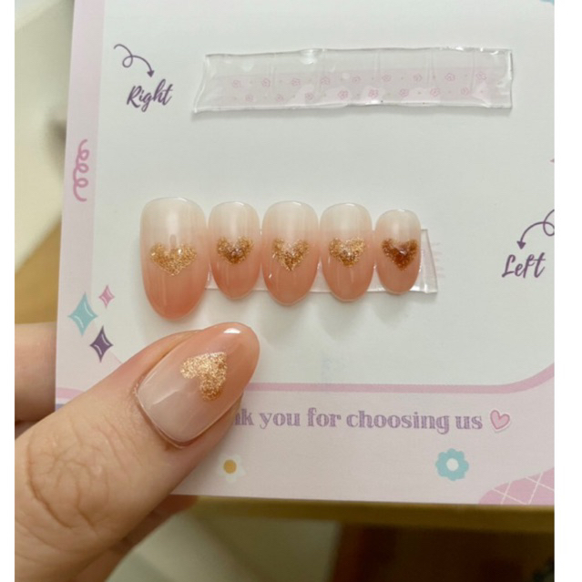 Nailbox Ombre hồng mắt mèo trái tim