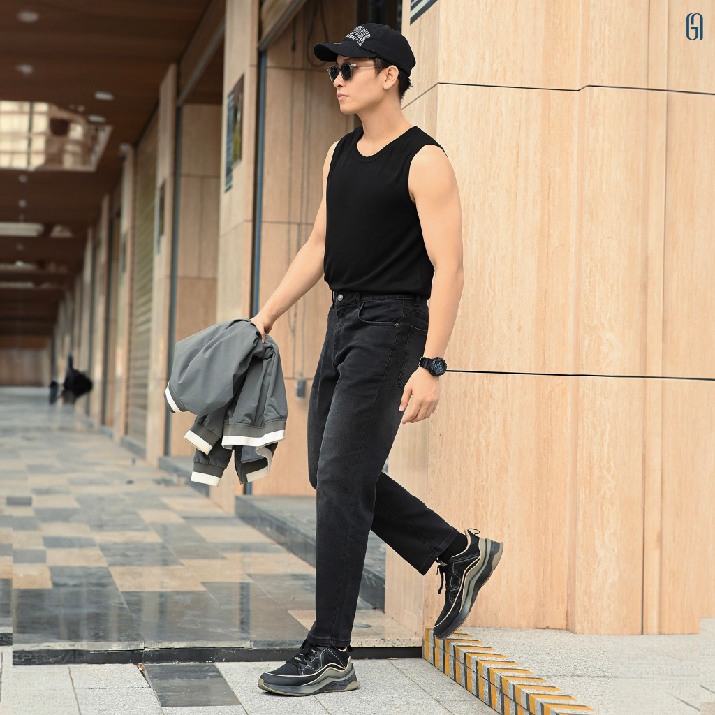 Quần jeans G23 SMART NEW JEANS dày dặn form Smart ngắn Xám đậm - THE GMEN ELEGANT EST 2017