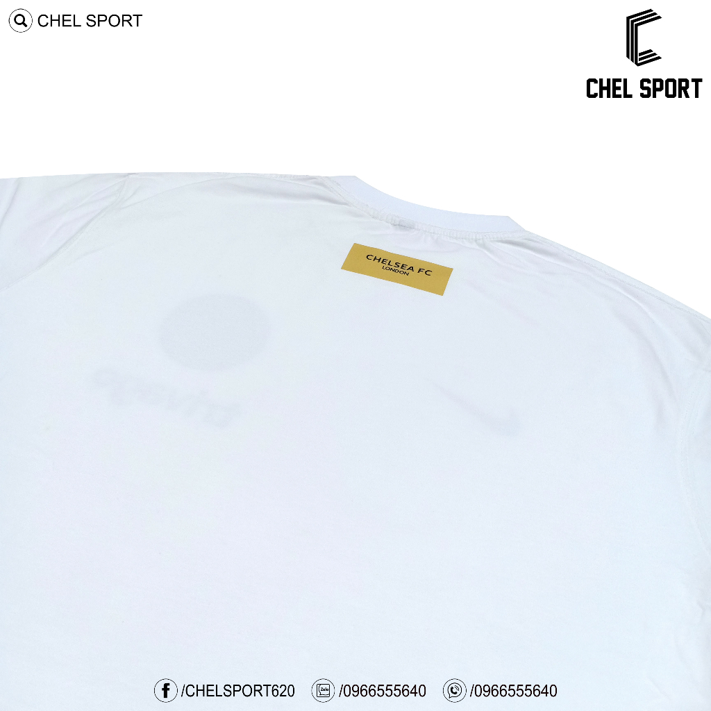 Áo thun logo thêu Chelsea 2023/24 di chuyển 100% cotton