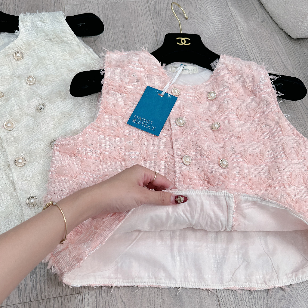 Áo Dạ Rua Gile Cúc Ngọc Có Lót Trong Áo Dạ Sát Nách Dáng Ngắn 2 Hàng Cúc Freesize