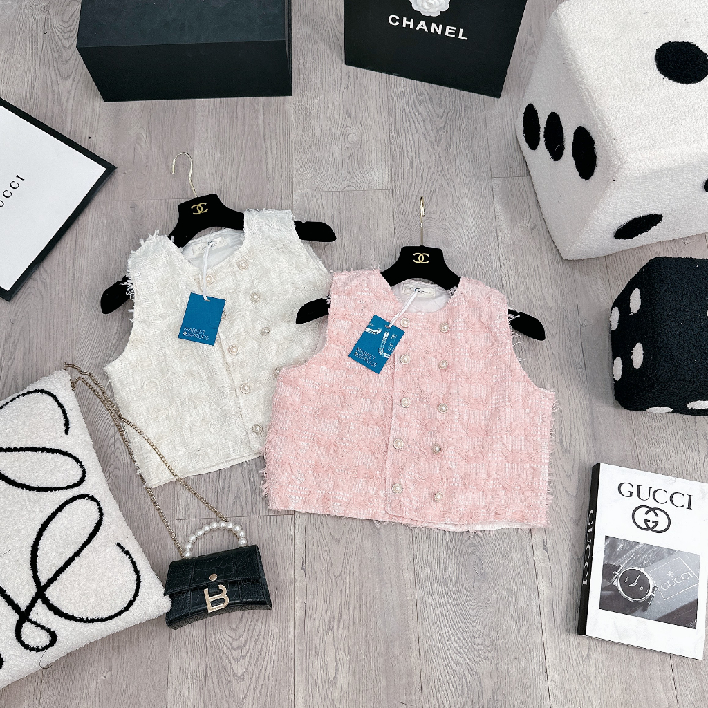 Áo Dạ Rua Gile Cúc Ngọc Có Lót Trong Áo Dạ Sát Nách Dáng Ngắn 2 Hàng Cúc Freesize