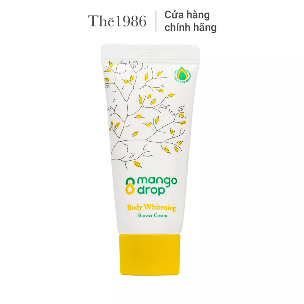 Kem tắm dưỡng trắng cơ thể Mini Mango Drop Body Whitening Shower Cream 20ml