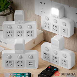 Ổ cắm chia điện đa năng thông minh SuBaDa 2500W chân 2 chấu cổng Usb 5V2A có đèn ngủ và công tắc nguồn riêng từng ổ OD21