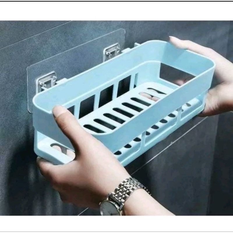 Giá nhựa dán tường để đồ nhà tắm hình chữ nhật