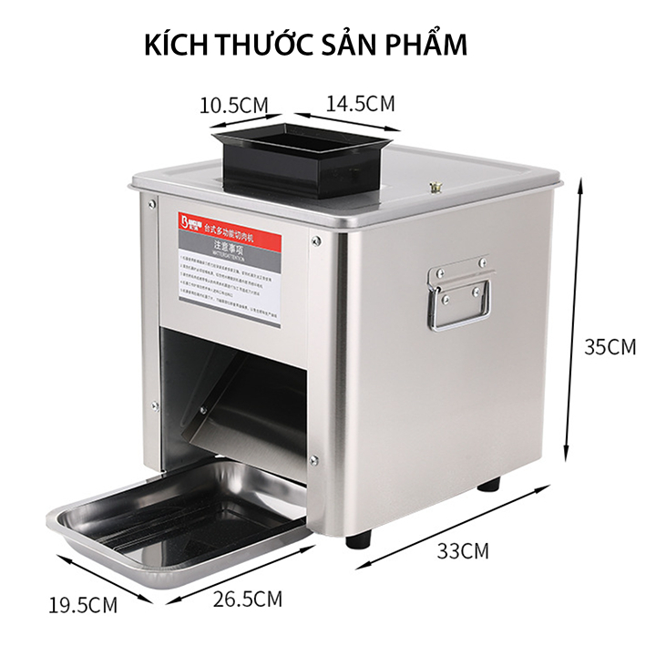 Máy thái thịt tươi sống HD85 1 cửa dao chuyên cắt thịt bò công xuất 750w 2.0mm 2.5mm 3.5mm 5.0mm - 20mm dễ dàng vệ sinh