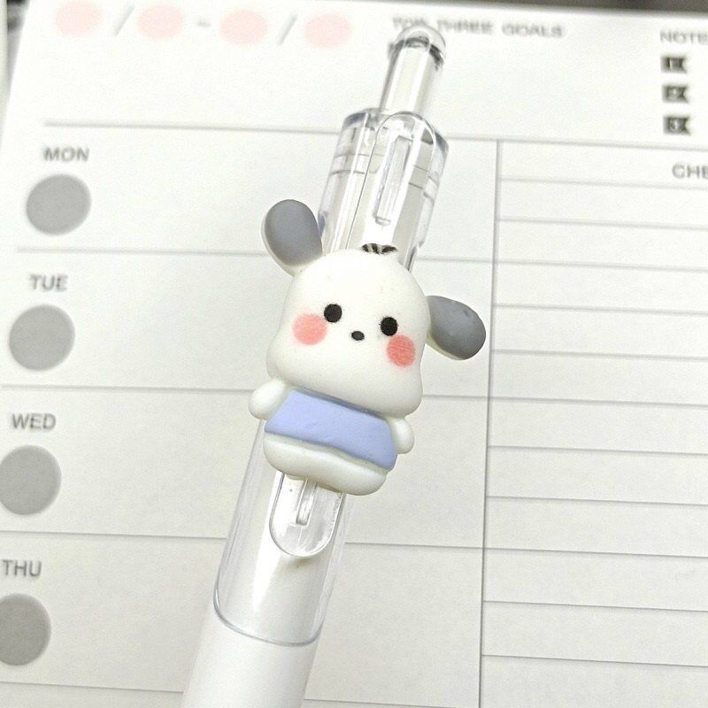 Bút Bi Bấm Hình Cún Con Mực Gel Đen Ngòi 0.5 mm Siêu Đáng Yêu Gấu Mon