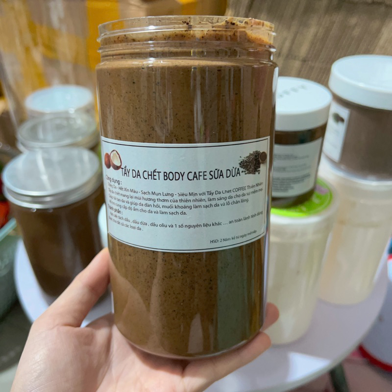 Tẩy Tế Bào Chết Cafe Sữa Dừa Làm Sạch Da Dành Cho Body