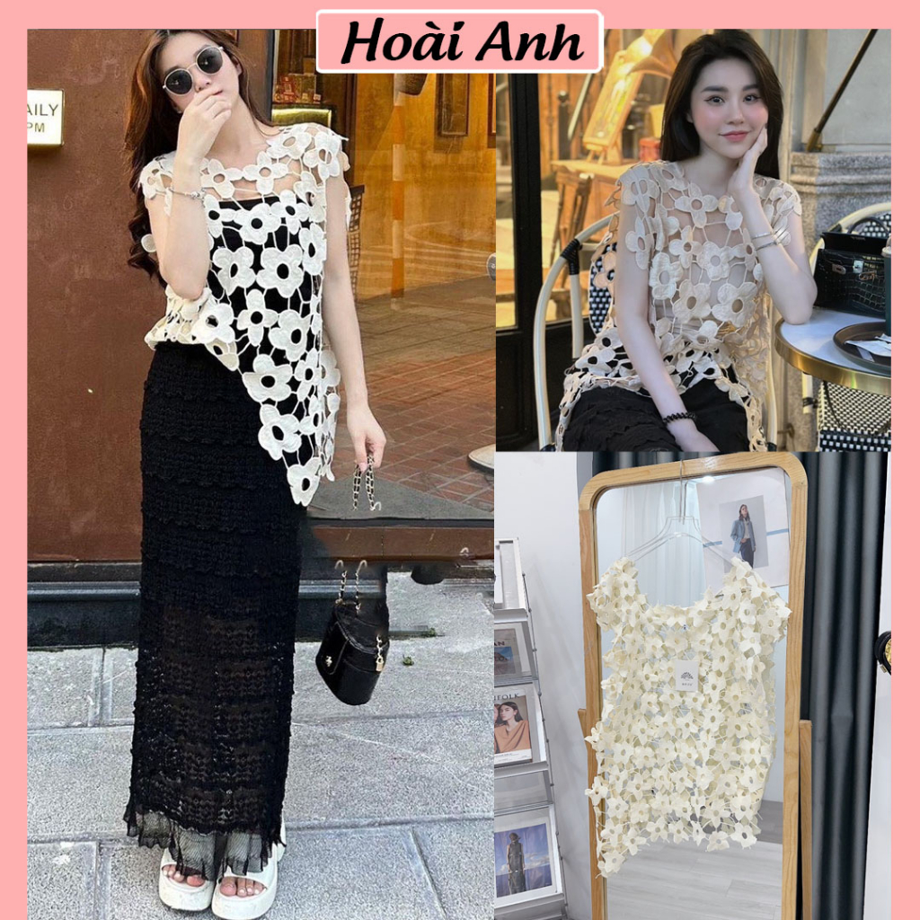 Áo Ren Hoa To Tay Hến Dáng Dài Rộng Áo Ren Hoa Hở Sexy Freesize