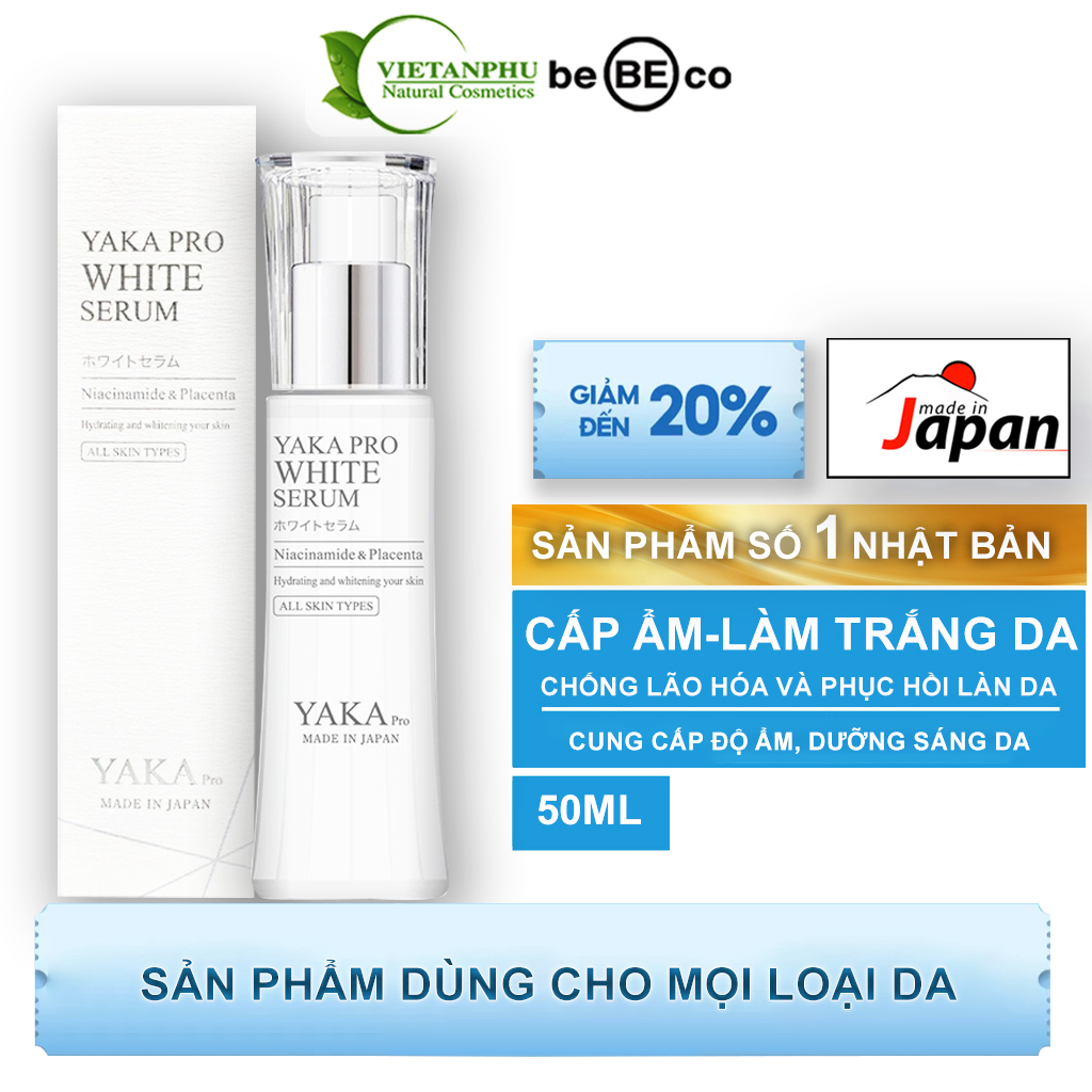 Serum làm trắng -tinh chất kích trắng chống lão hóa đồng đều màu cho da nám, da sỉn màu YAKA PRO WHITE SERUM 50ml