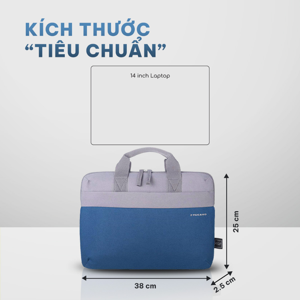 Túi Xách Nam Nữ Tái Chế TUCANO BILLA ECO 14 Inch - Vải Bền Đẹp, Thiết Kế Kháng Sốc, Kháng Nước Tốt