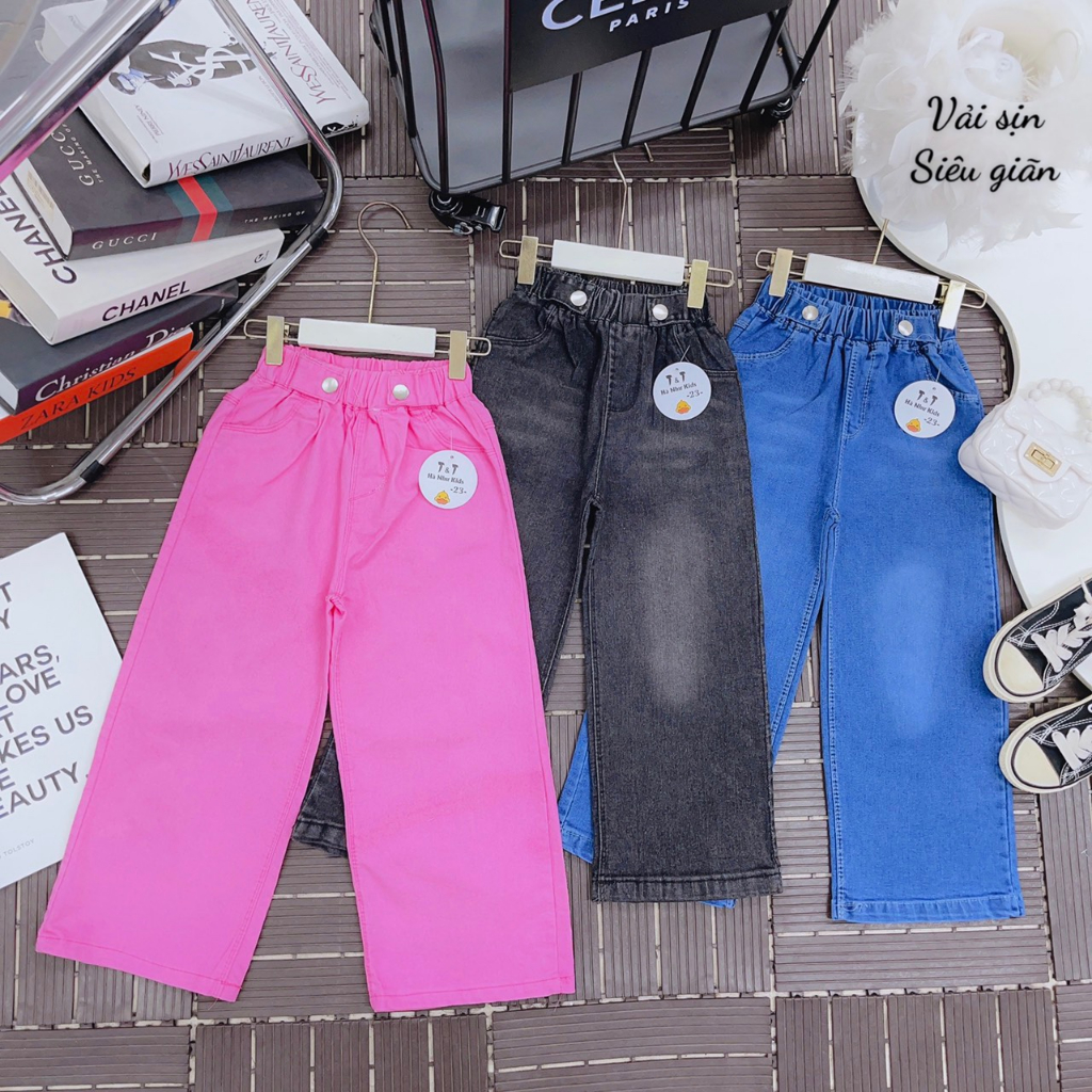 Quần Jeans Xuông lụa  bé Gái cao cấp