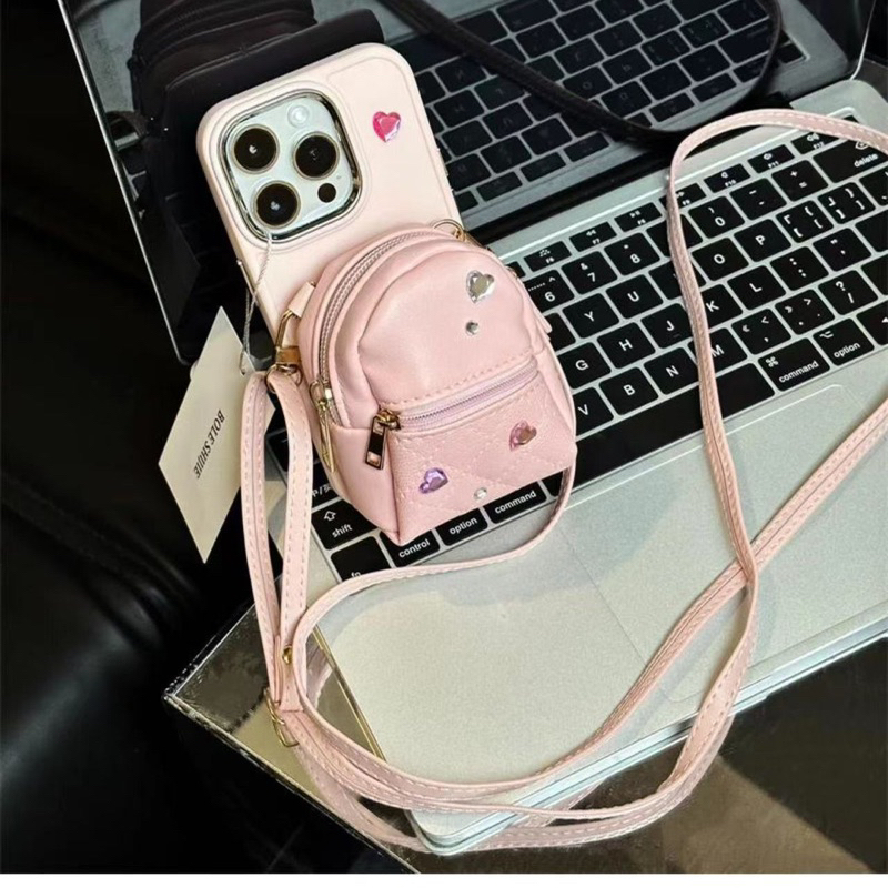 Ốp Lưng Ip Màu Basic có túi balo đeo chéo dành cho ip 11pm 12pm 13pm 14pm - TENCASESHOP