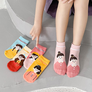 Lố 5 đôi tất cổ ngắn cho bé gái in hoạt hình đáng yêu