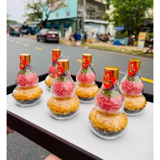 Hồ lô đá thạch anh ngũ sắc hút lộc chiêu tài
