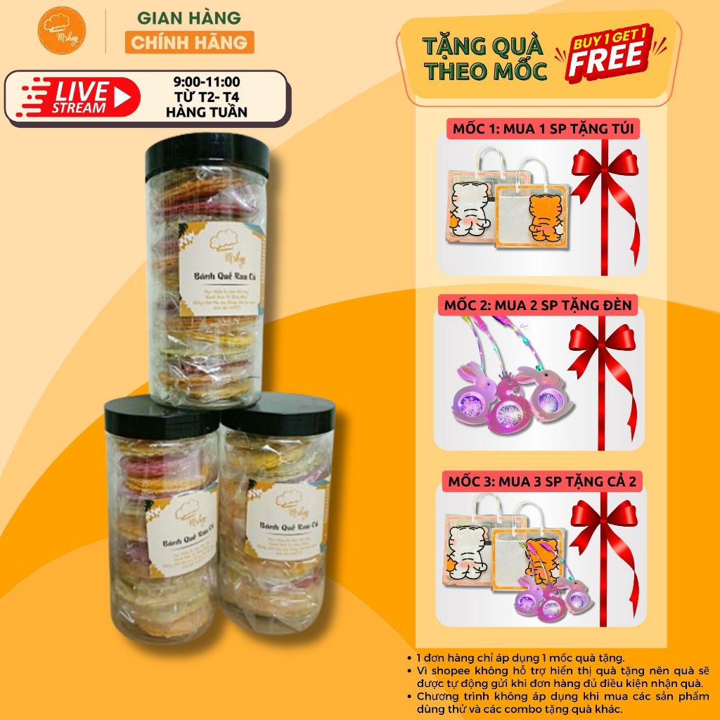 Bánh ăn dặm - bánh quế vị rau củ dành cho bé 7 tháng trở lên handmade M'shop (Có quà)
