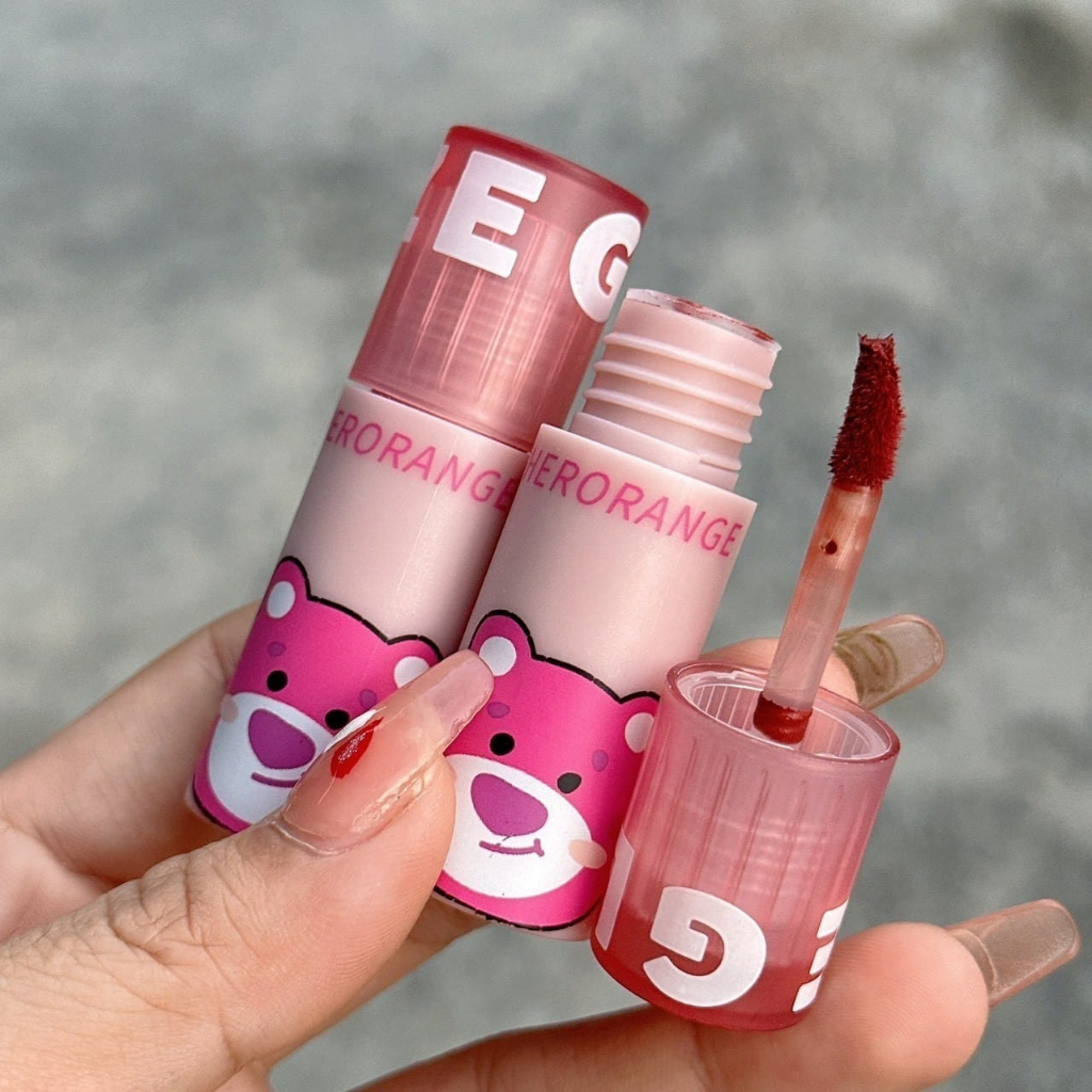 Son Kem Herorange Gấu Dâu Cute Chính Hãng Mềm Môi
