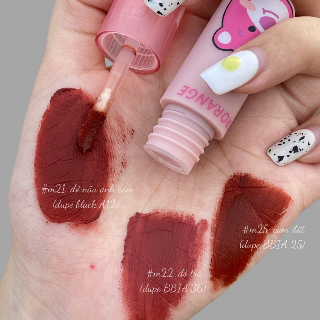 Son Kem Herorange Gấu Dâu Cute Chính Hãng Mềm Môi