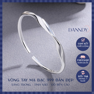 Vòng Tay Nữ Mạ Bạc. Vòng Tay Lắc Tay Unisex Sáng Bóng. Vòng Bạc Nữ. Vòng Lắc Dạng Cuff | Dandy