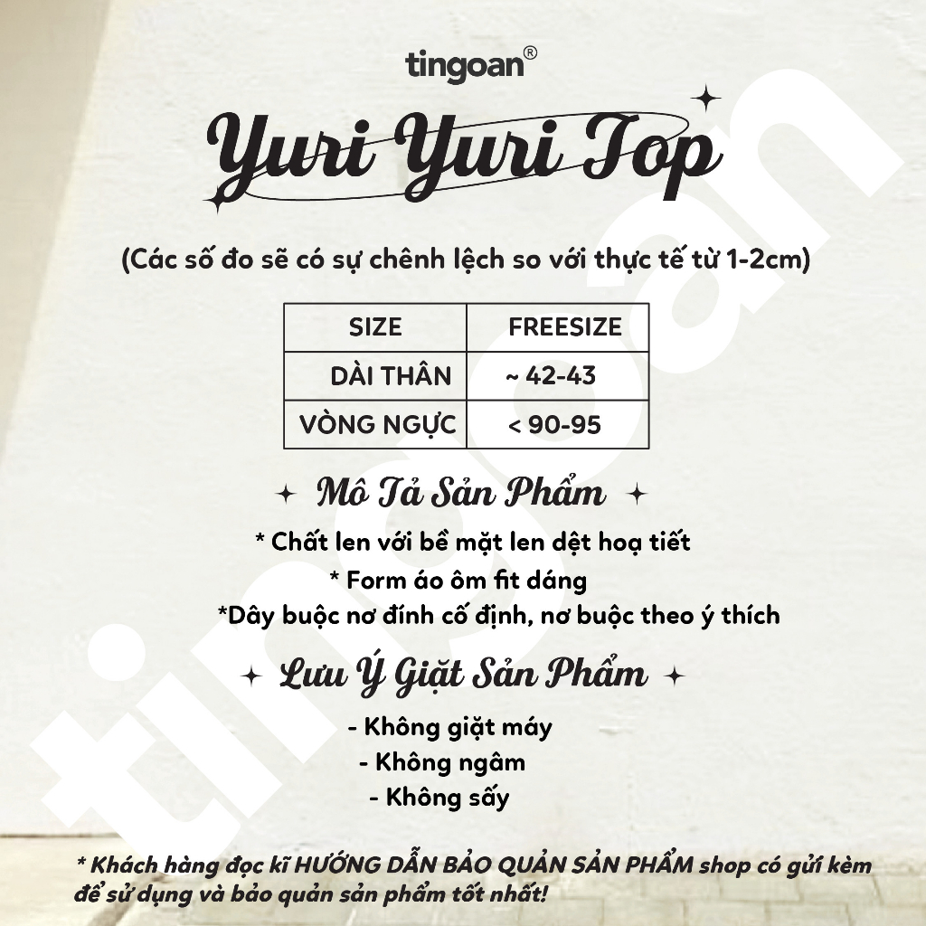 TINGOAN  SÀI GÒN- Áo len đen crop bề mặt len hoạ tiết quả trám cùng chi tiết buộc nơ YURI YURI TOP/BL