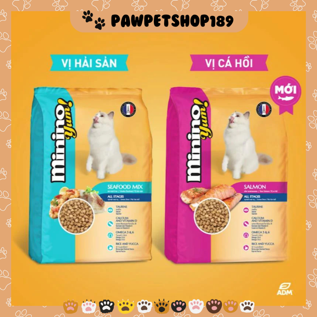1,5KG HẠT MININO YUM CHO MÈO VỊ HẢI SẢN / CÁ HỒI🐶PET PAW SHOP🐱FREE SHIP🌟SHIP HOẢ TỐC HÀ NỘI 🚀