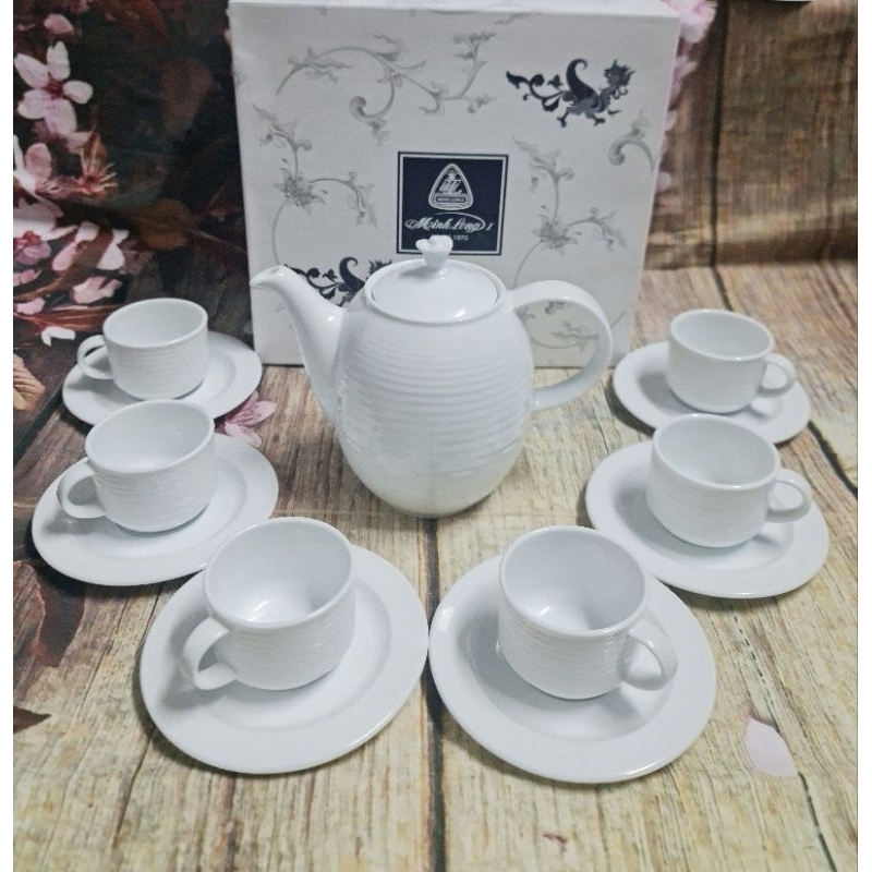 bộ ấm trà gốm sứ Minh Long - bộ ấm trà sứ minh long