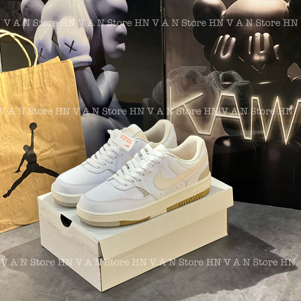 Giày Thể Thao Nikee Gammaa Force White Phantom Light Bone Women Unisex Casual Shoes DX9176-1033 Gamma Trắng Hồng Đế Vàng