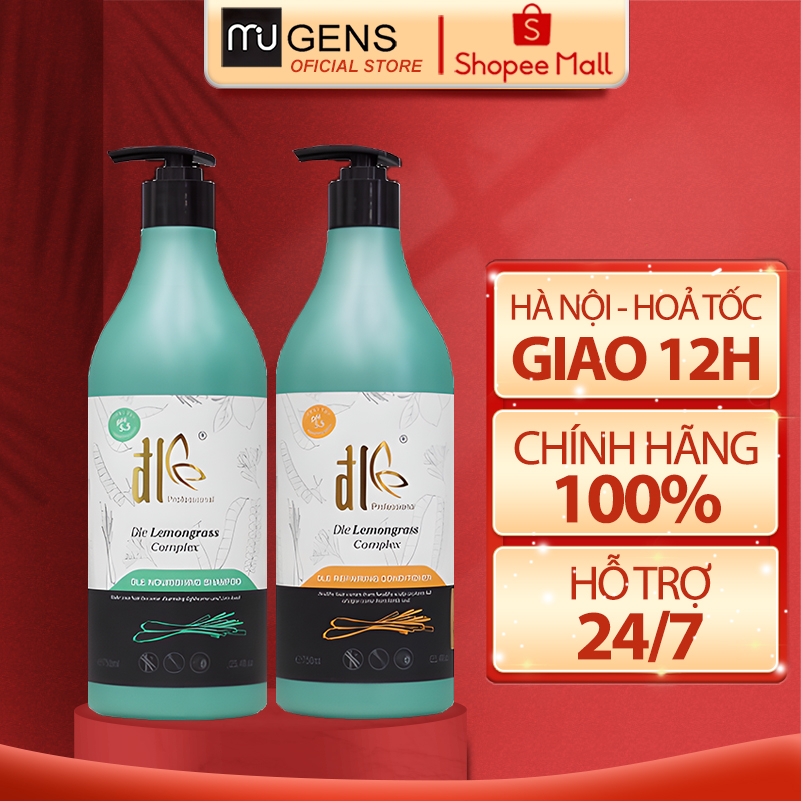 Dầu gội xả thảo dược tinh chất bồ kết, sả, chanh ĐL ĐLE Lemongrass 750ML, phục hồi chống rụng kích mọc tóc