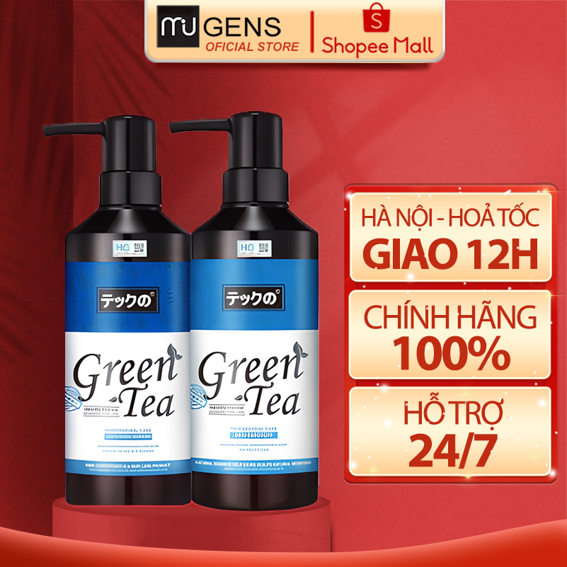 Cặp Dầu Gội Xả trà xanh MEIKI Green Tea chống gàu , chông nấm, phục hồi hư tổn cho mái tóc
