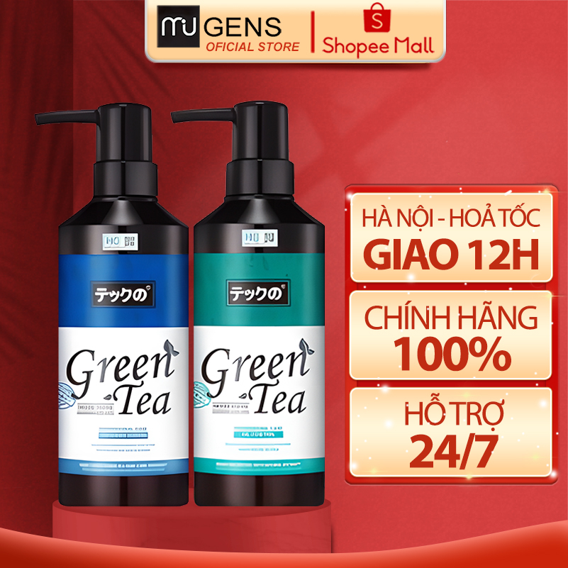 Cặp Dầu Gội Xả trà xanh MEIKI chống nhờn làm sạch da đầu và cân bằng độ ẩm cho tóc 780ml Giúp Tóc Siêu Mềm Mượt