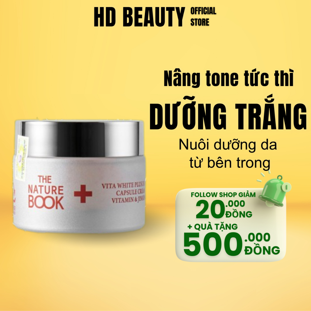 Kem Dưỡng Trắng Cấp Ẩm Da Mặt Ngày Đêm, Sáng Da The Nature Book Chính Hãng Hàn Quốc 50G Ncc Hd Beauty