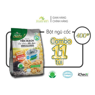 Combo 11 túi ngũ cốc yến mạch óc chó & mè đen xuân an 400g