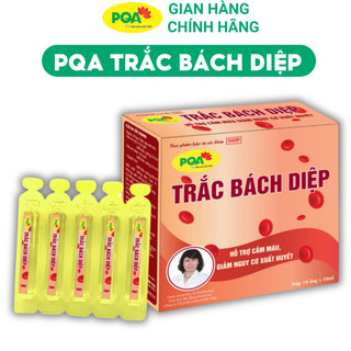 PQA Trắc Bách Diệp dùng cho người bị chảy máu cam, người hay mắc các chứng xuất huyết. Hộp 10 ống