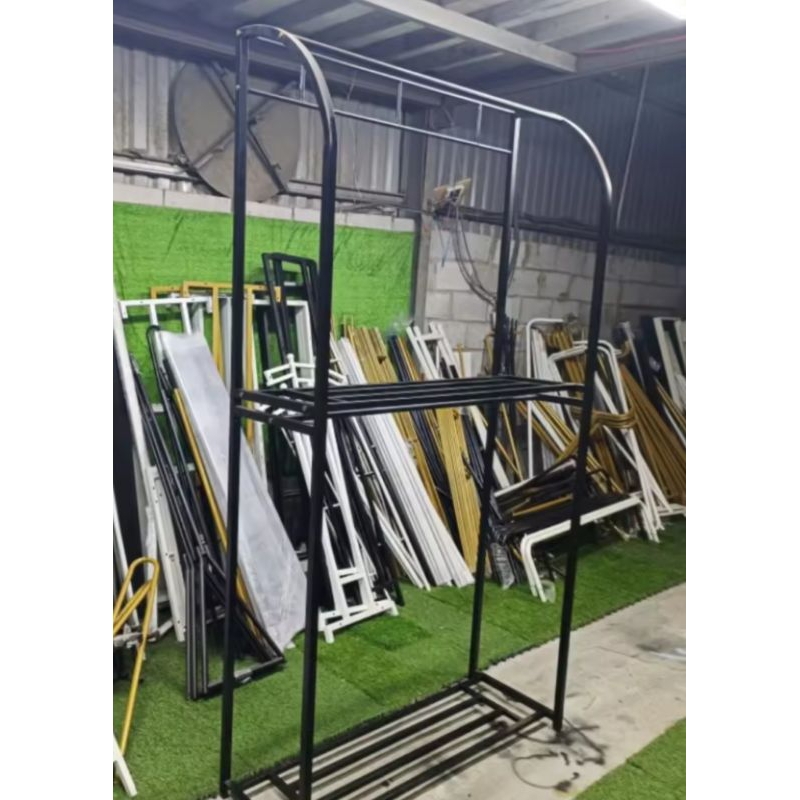 . kệ treo quần áo 2 tầng hình cánh buồm, phi 30 giày 1,4mm,kích thước cao 2,3m,ngang1,5m,sau50cm