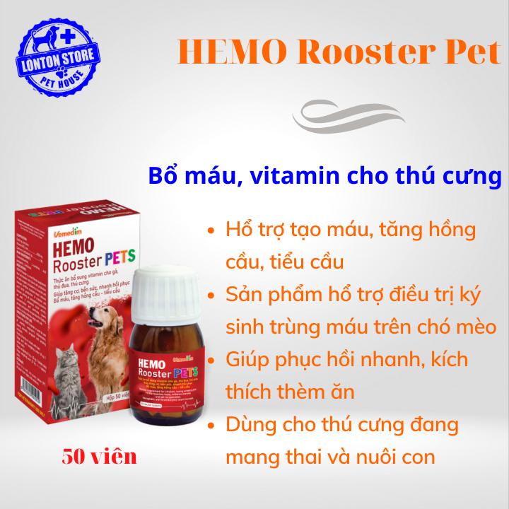 Hemo Rooter pet - Bổ máu, giúp phục hồi nhanh, kích thích thèm ăn