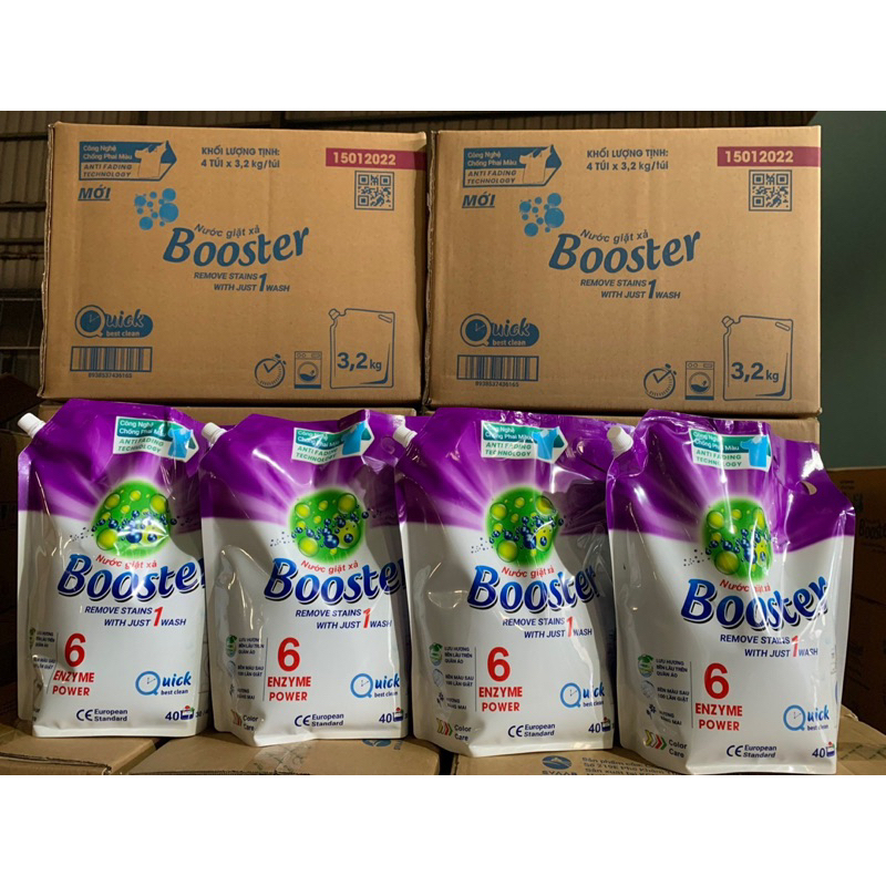 Nước giặt Booster Hương Nắng mai túi 3.2kg hàng xuất Nhật chính hãng
