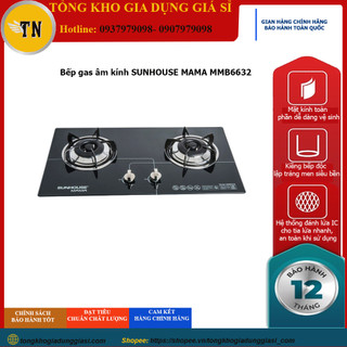 Bếp Gas Âm Kính SUNHOUSE MAMA MMB6632_Hàng Chính hãng, Bảo hành 24 tháng